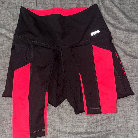 PINK Victoria's Secret Pants - PINK Victoria's Secret Black and hot pink Leggings